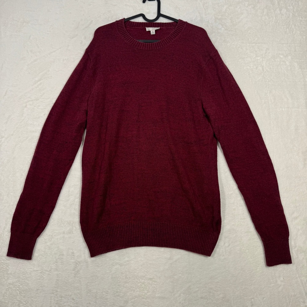Gap Sweater Mens M Tall Burgundy Crewneck Cotton Marled Knit Pullover Classic